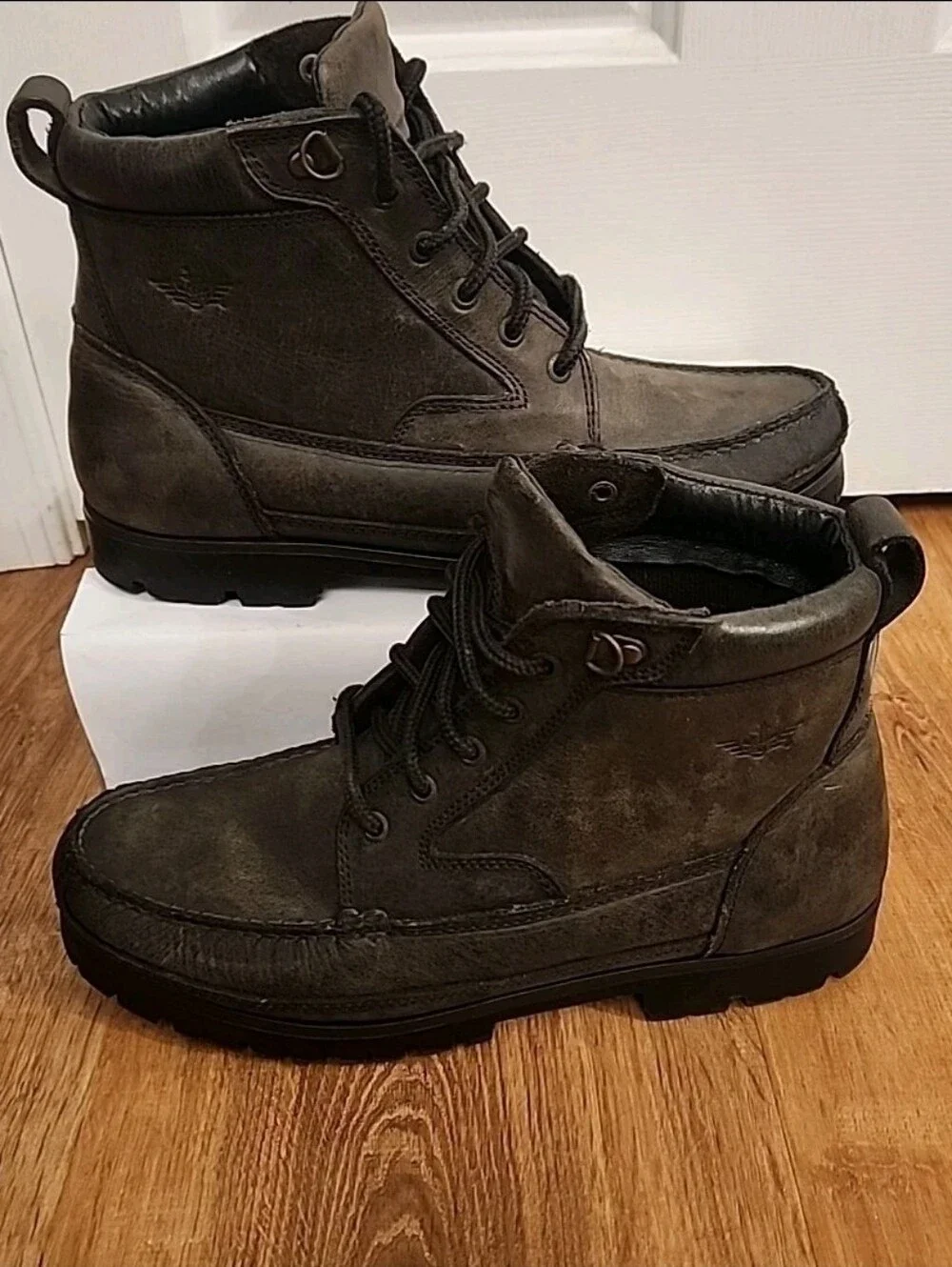 Docker's Authentic Matte Leather Deep Walnut Rugged Ankle Boots Lace-up Hiking